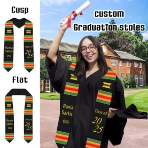 Stola personalizzata Kente classe 2025, fascia laurea con il tuo nome - Foto 1 di 9