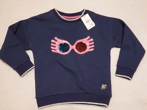 Mini Boden Harry Potter Sweatshirt Luna Brille Pailletten Neu mit Etikett Neu 4-5 - Bild 1 von 2
