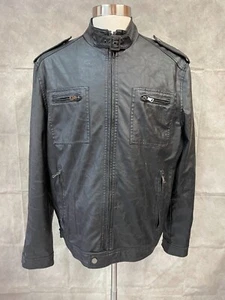 INC International Concepts Men's Black Zipper Front Motorcycle Jacket Size XL - Picture 1 of 6