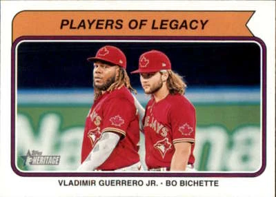 2023 Heritage High Number Combo Cards #CC-2 Vladimir Guerrero Jr/Bo Bichette - Image 1 of 2