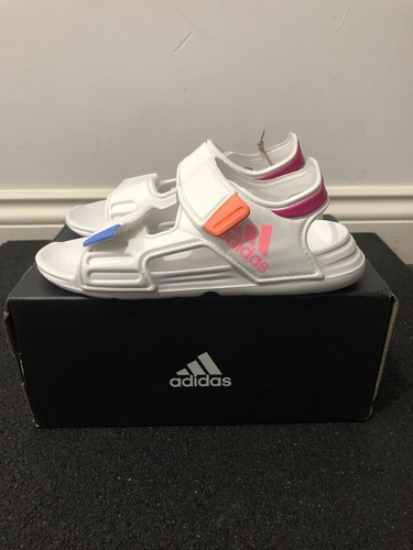 Scarpe sandali Adidas Alta Swim C UK 12K EU 31 bianco rosa