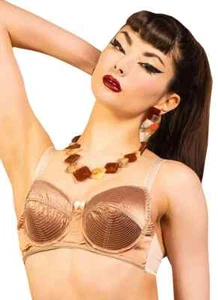 What Katie Did Retro Latte Vintage BH aus Satin 75 D NEU - Bild 1 von 6