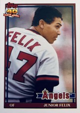 Brand New: Vintage 1991 topps Traded Junior Felix California Angels Card 