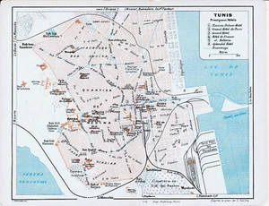 TN Tunis 1911 pt. plans ville orig. + guide (11 p.) Medina Souks Mosquées Rabta - Photo 1/3