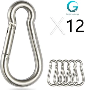 Clips mosquetón - Gancho a presión de resorte de acero inoxidable 304, conjunto de 12.440 libras - Imagen 1 de 6