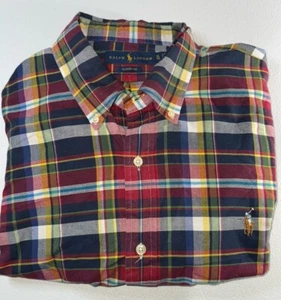 Ralph Lauren Polo Mens Multicolor XL Shirt Button Down Plaid Preppy - Picture 1 of 6