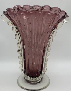 Art Deco Barovier & Toso Vase with controlled Elongated Bubble and Gold - Picture 1 of 6