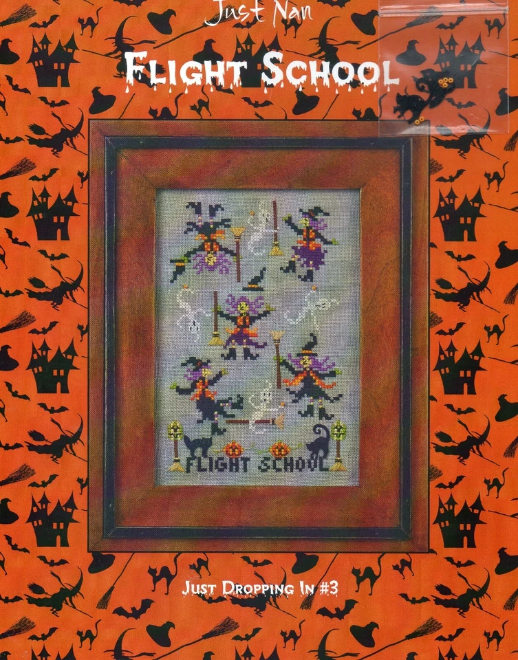 JUST NAN "FLIGHT SCHOOL" CROSS STITCH CHART & EMBELLISHMENTS (JN274) 2014 - Image 1 of 1