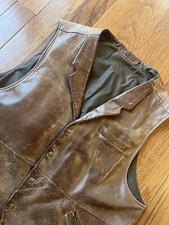Coronado Mens 54 Leather Vest Conceal Carry Buffalo Nickel Snap Biker Tactical