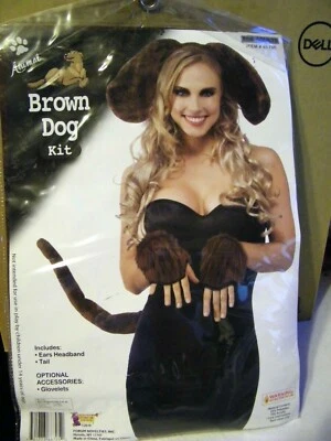 Kit de Orejas Cola Animal Marrón Perro Vestido Elegante Halloween Adulto Disfraz Accesorio Foto 1 de 3