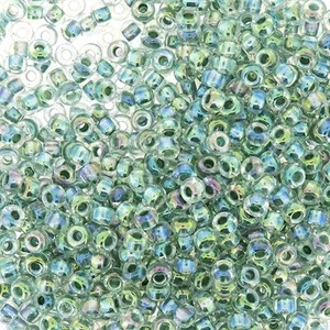Miyuki Round Seed Beads Size 8/0 Sea Foam Lined Crystal AB 22 Gram Tube 8-263 - Picture 1 of 2