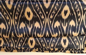 UZBEK IKAT SILK BLEND FABRIC - EXTRA WIDE - VISCOSE/SILK 70/30 - 60" x 36" - Picture 1 of 10