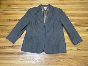 VTG Pendleton Blazer Jacket Women's 16W Gray Notch Lapel Long Sleeve Wool Blend - Picture 1 of 9