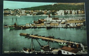 ANTIGUA POSTAL PALMA DE MALLORCA PUERTO HOTELES ZERKOWITZ BOAT POSTCARD  CC03584 - Bild 1 von 1