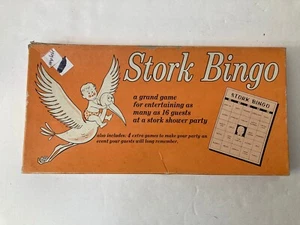 Stork Bingo 1957 Baby Shower Game NO. 1026 Vintage Leister Game Co AS-IS - Picture 1 of 9
