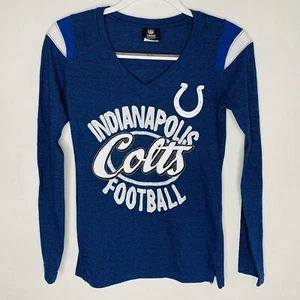NFL Team Apparel Womens Longsleeve Indianapolis Colts Blue T Shirt S Stretchy - Foto 1 di 5