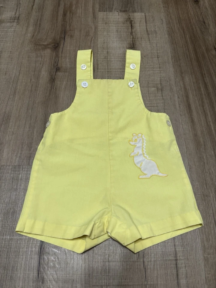 Mono corto vintage de dinosaurio amarillo Health-Tex Stantogs años 60 18 meses Foto 1 de 4