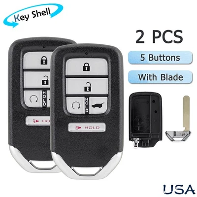 2 para Honda CR-V 2017 - 2022 - KR5V2X Mando a distancia Coche Llavero Estuche Carcasa 5 Botones SUV Foto 1 de 4