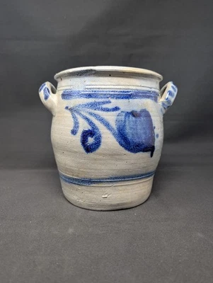 EXCELLENT! 3L Antique German SALT GLAZE Crock Cobalt Westerwald Stoneware - Image 1 of 4