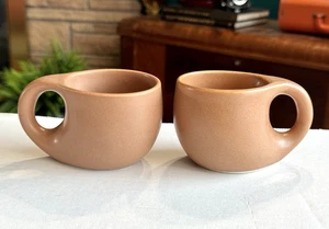 Pair of Small Mociun Comfort Mug By Dust And Form In Maple Color - 6 oz Cups - Picture 1 of 16