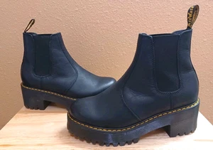 Dr Martens Rometty Women's Black Leather Chelsea Platform Boots New US 11 - Picture 1 of 6