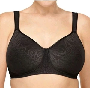 Wacoal Size 40G BRA Awareness Wire Free 856367 BLACK Lined Floral  - Picture 1 of 9