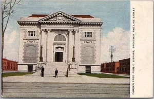 c1900s CAMDEN, New Jersey Postcard "Free Public Library" Broadway & Line Street - Picture 1 of 2