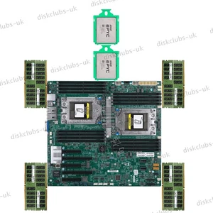 Supermicro H11DSI motherboard + 2x AMD EPYC 7B12 CPU + 8x 32GB 3200MHz RAMs - Picture 1 of 10