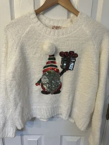 Nome Christmas Glitzer Neuheit Pullover mit Pailletten von Poof New York Gr. M - Bild 1 von 7