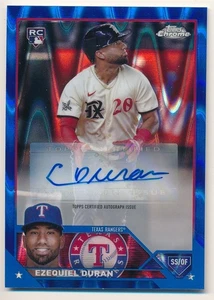EZEQUIEL DURAN 2023 TOPPS CHROME RC BLUE RAYWAVE REFRACTOR AUTO SP MINT #001/150 - Picture 1 of 2
