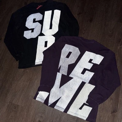 SUPREME FW25 REFLECTIVE L/S TOP BLACK PURPLE M-XL - Image 1 of 4