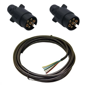 Cable de extensión de placa de luz de remolque de 10 metros con enchufes de 2 x 7 clavijas - Imagen 1 de 8