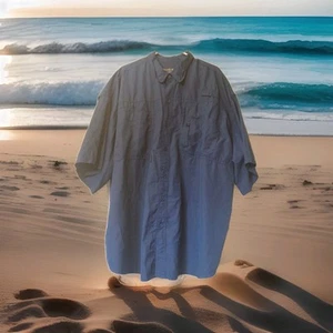 Reel Legends Men's Size 5X Shirt Blue Short Sleeve Saltwater Vented Fishing - Picture 1 of 8
