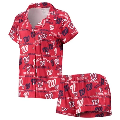 Women's Concepts Sport Red Washington Nationals Flagship Allover Print Top & - Image 1 of 4