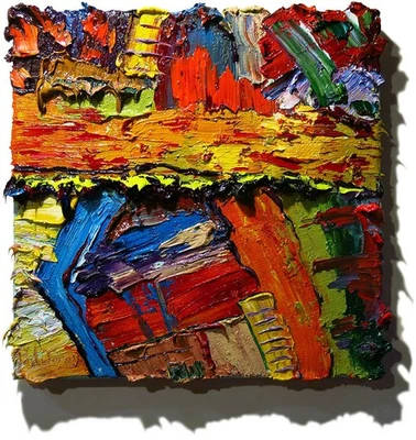 2025 ORIGINAL ÓLEO█PINTURA ARTE VINTAGE█FIRMADO OUTSIDER POP█ABSTRACT NATURE DECO Foto 1 de 4