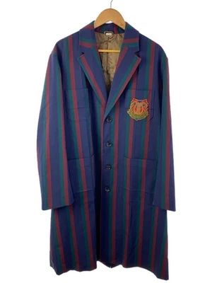GUCCI Striped Wool Coat with Crest Shop Coat 46 Wool Stripe 575313 - Image 1 of 4