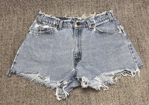 Levi's 560 pantaloncino denim uomo 33 blu taglio invecchiato orlo sfilacciato made in USA - Foto 1 di 24