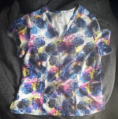 Wonder Wink  Floral Scrub Top Sz XL - Image 1 of 4