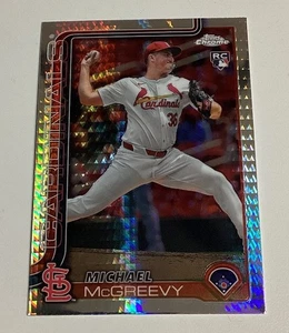 2025 Topps Chrome MICHAEL MCGREEVY Prism Refractor Rookie Card RC #29 Cardinals - Picture 1 of 2