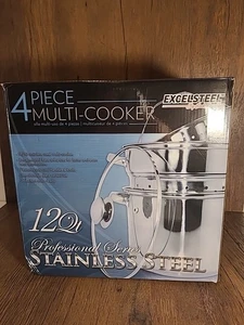 Brand New Excelsteel 4 Piece 18/10 Stainless Steel Multi-Cookware Set, 12 Qt - Picture 1 of 4