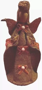 Collectible Antique Music Box Christmas Angel Gold Foil Plays Jingle Bells 10”H - Picture 1 of 8