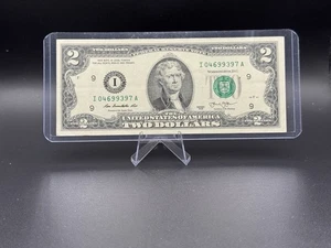 šµ 2013 $2 Bill ⢠I04699397A ⢠Minneapolis āIā ⢠Collector Note šµ - Picture 1 of 2