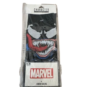 MARVEL VENOM Crew Socks NIP Sock Size 10 - 13 Ages 14 & Older - Picture 1 of 3