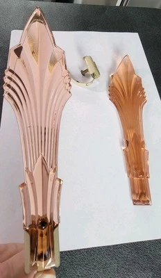 Cortina de vidro rosa depressão amarrar costas/laços com hardware original 7,5" - Imagem 1 de 4