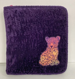 LISA FRANK 3 RING ZIPPER BINDER FUZZY PURPLE RAINBOW LEOPARD CUB - Picture 1 of 10