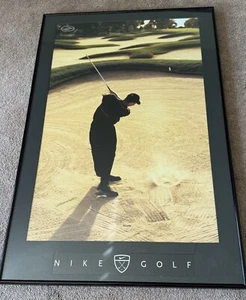 Tiger Woods "The Sands" - 35” X 23” Nike Vintage Golf Poster Framed - Picture 1 of 6