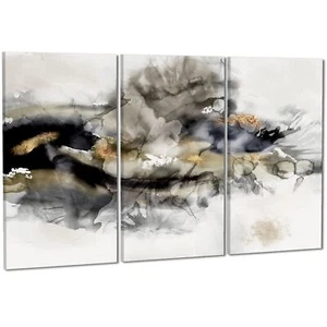 Abstract Black and White Gold Design Canvas Art Prints - Picture 1 of 54