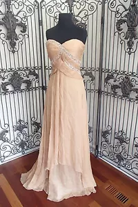 A446 PRONOVIAS BEA BEIGH SZ 8 $730 FORMAL PROM PAGEANT MOTHER BRIDE GOWN DRESS - Picture 1 of 12