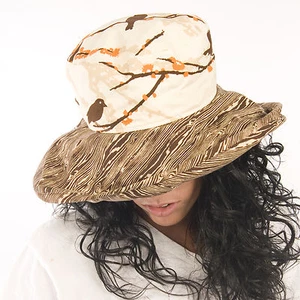 Puffin Gear Garden Retreat Brown Sparrow Wood Wired Solarweave SPF Sun Hat NWT - Picture 1 of 2