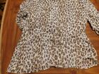 Moda International Womens Shirt Size L Leopard design Sheer Overshirt 